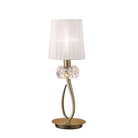 Loewe Antique Brass-White Table Lamps Mantra Shaded Table Lamps